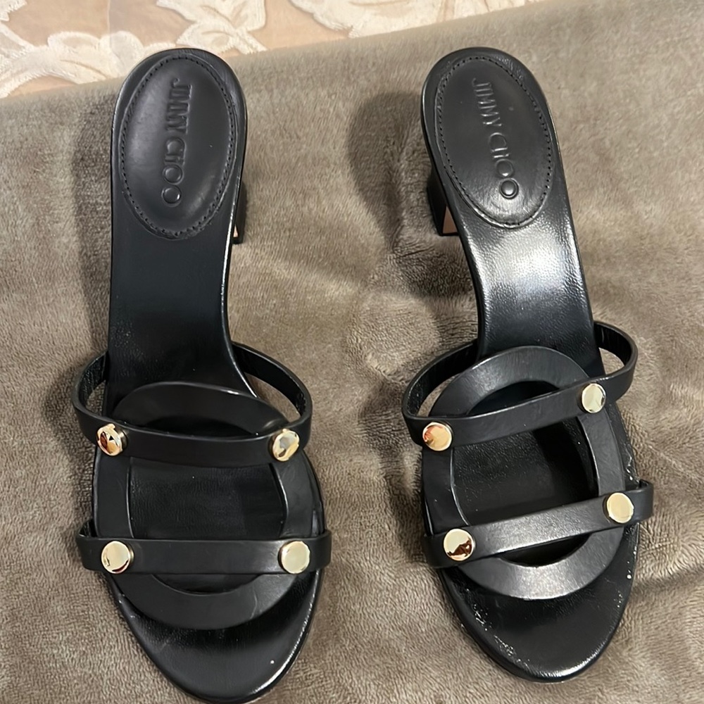 Jimmy Choo, black slides